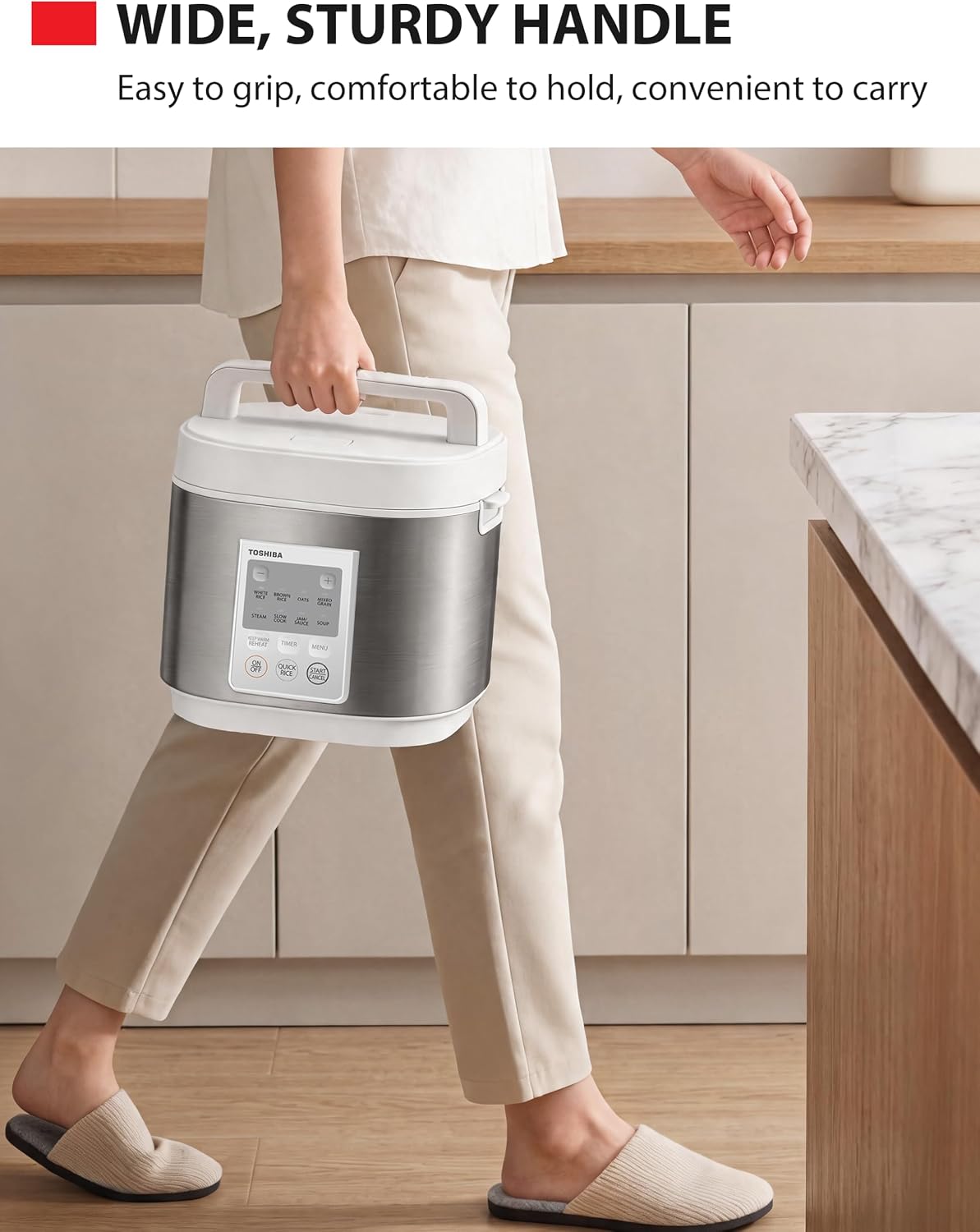 TOSHIBA Rice Cooker Heritage Bento Box, Digital Control, 10-Cup Uncooked Rice Capacity, 9 Functions with 3D Heating and 24-Hour Auto Keep Warm - Image 6