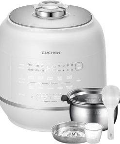 Cuchen 10-Cup Premium IH Pressure Rice Cooker with 316Ti Stainless Steel Inner Pot, 2.1 Bar High Pressure for Multi-Grain & Canning, Auto Steam Clean, White (CRT-RPD1010IEWUS)