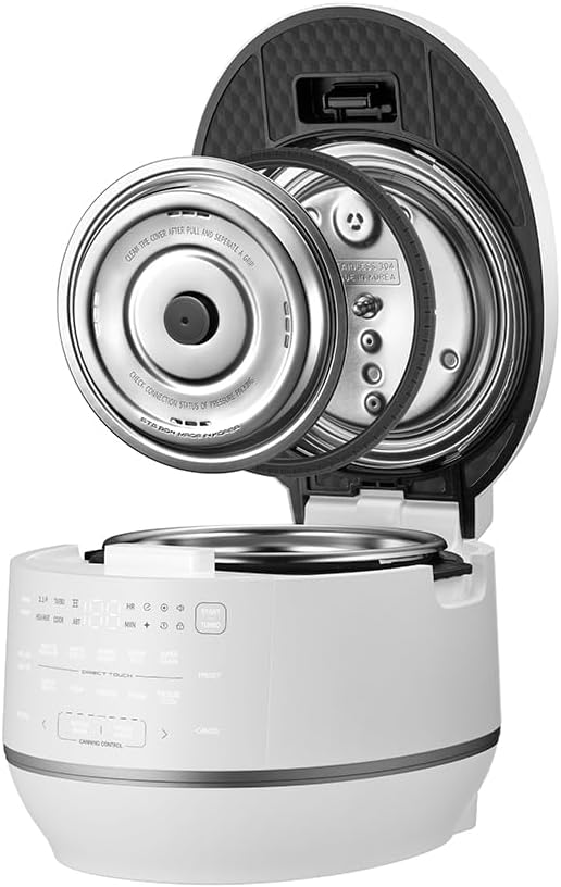 Cuchen 10-Cup Premium IH Pressure Rice Cooker with 316Ti Stainless Steel Inner Pot, 2.1 Bar High Pressure for Multi-Grain & Canning, Auto Steam Clean, White (CRT-RPD1010IEWUS) - Image 3