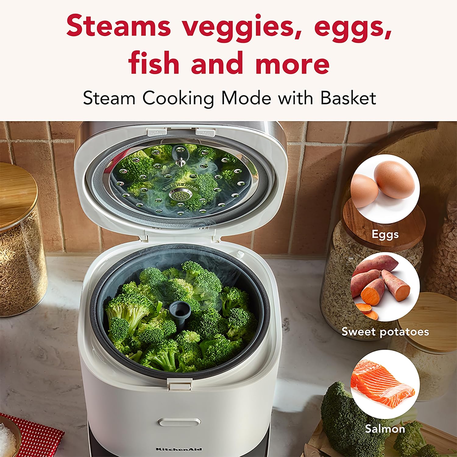 KitchenAid XL 12 Cup Grain and Rice Cooker, Integrated Scale, KGC2254PL - Image 4