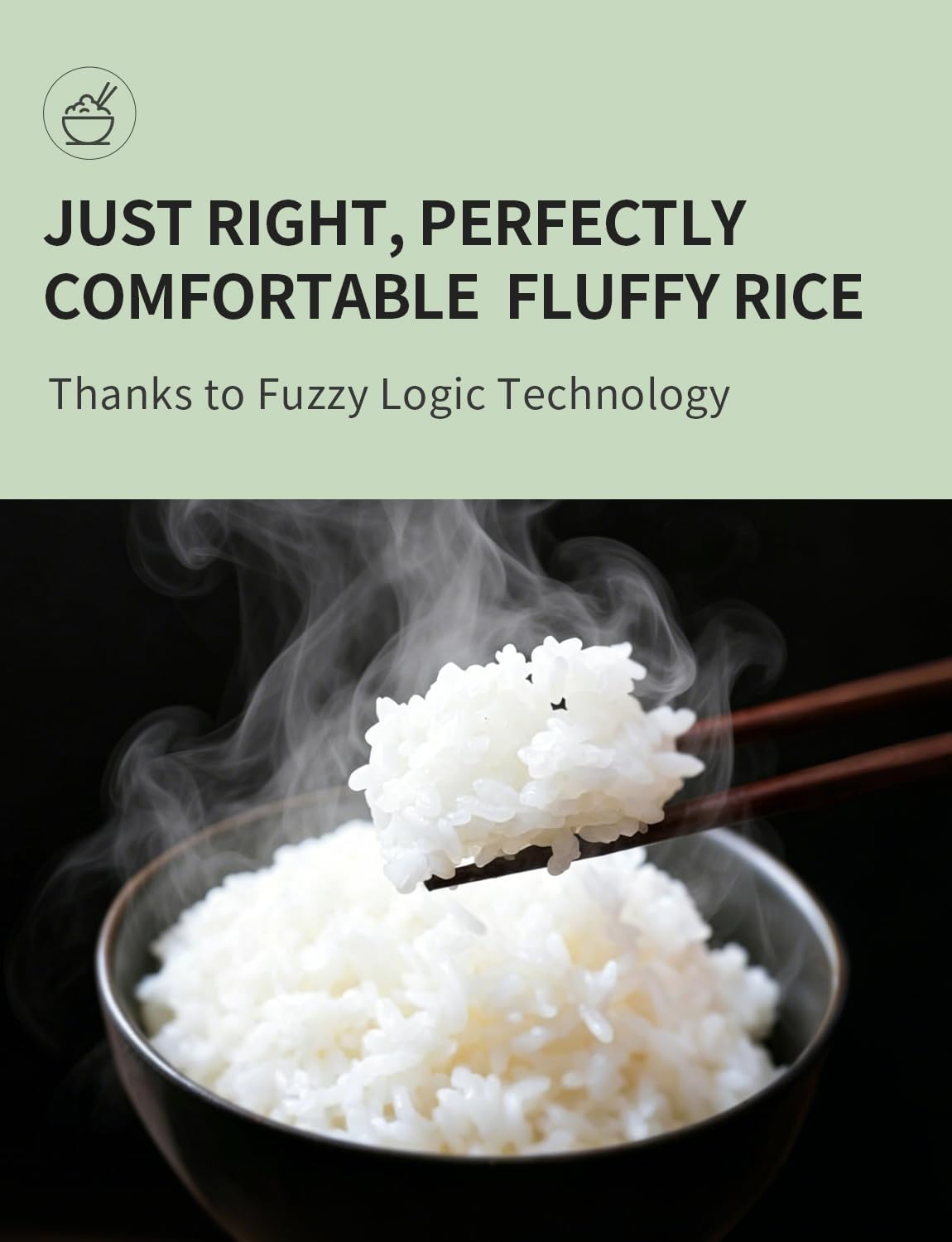 Rice Cooker Small, 3-Cups Uncooked/ 6-Cups Cooked, White - Image 2